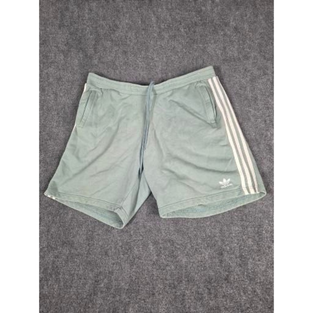 Adidas Originals Mens 2XL Sage Green 3-Stripe French Terry Shorts DV1550 Workout